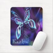 Abstract blauw Paars neon look Butterfly Afbeeldin Muismat (Met muis)
