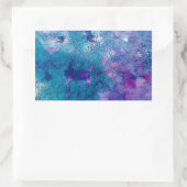Abstract blauw Paars Rechthoekige Sticker (Tas)