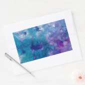 Abstract blauw Paars Rechthoekige Sticker (Envelop)