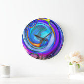 Abstract blauw Paars Sinaasappel Grote Klok (Huis)