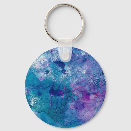 Abstract blauw Paars Sleutelhanger (Voorkant)