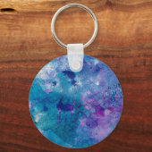 Abstract blauw Paars Sleutelhanger (Voorkant)