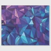 Abstract blauw paars veelhoekig ontwerp cadeaupapier (Vlak)