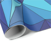 Abstract blauw paars veelhoekig ontwerp cadeaupapier (Rol Hoek)