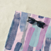 Abstract blauw Paarse roze Strandlaken (In situ)