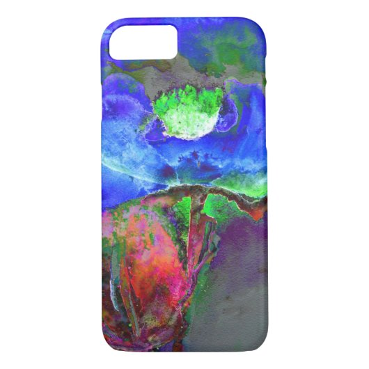 Abstract blauw papaver abstract bloembloem Case-Mate iPhone case (Achterkant)