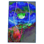 Abstract blauw papaver abstract bloembloem medium cadeauzakje (Achterkant)