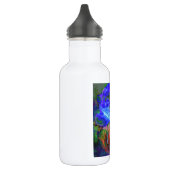 Abstract blauw papaver abstract bloembloem waterfles (Links)