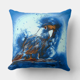 Abstract blauw parrot decor kussen