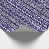 Abstract Blauw Patroon Hmong Verpakkend Document Cadeaupapier (Hoek)