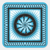 Abstract blauw patroon omwisselen vierkante sticker (Voorkant)