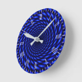 Abstract Blauw Patroon  Ronde Klok (Hoek)