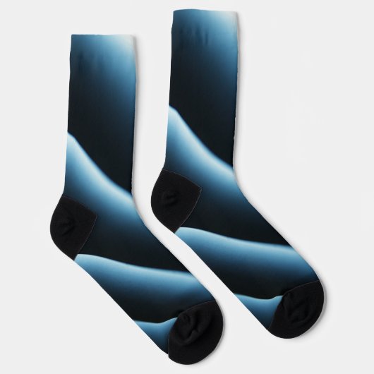 Abstract blauw patroon sokken (Rechts)