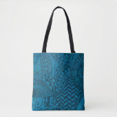Abstract blauw patroon tote bag (Voorkant)