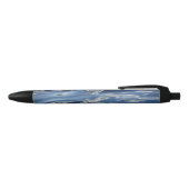 Abstract blauw patroon zwarte inkt pen (Bovenkant)