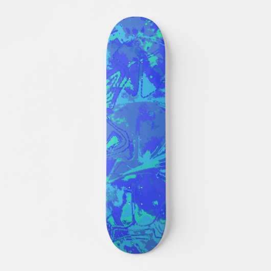 Abstract blauw patroonskateboard persoonlijk skateboard (Voorkant)