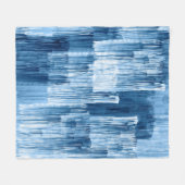Abstract blauw penseelschilderpatroon fleece deken (Voorkant (Horizontaal))