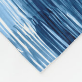 Abstract blauw penseelschilderpatroon fleece deken (Hoek)