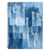 Abstract blauw penseelschilderpatroon notitieboek (Voorkant)