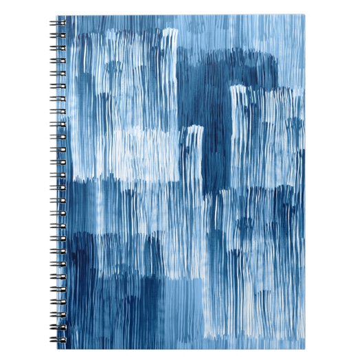 Abstract blauw penseelschilderpatroon notitieboek (Voorkant)
