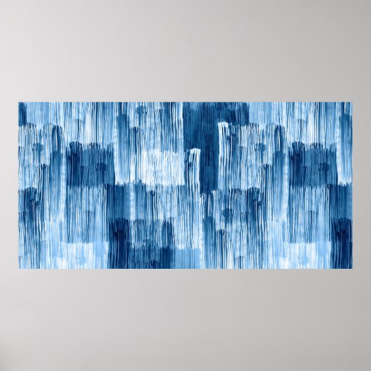 Abstract blauw penseelschilderpatroon poster (Voorkant)