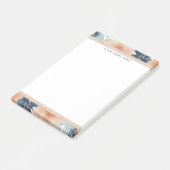 Abstract Blauw, Perzik, Oranje Bloemmotief Post-it® Notes (Schuin)