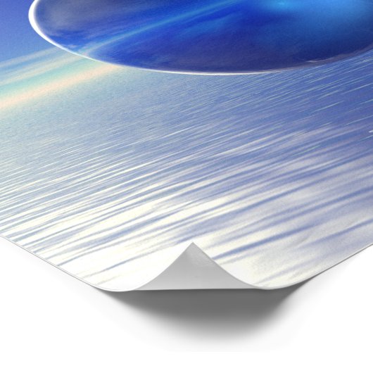 Abstract Blauw Poster (Hoek)
