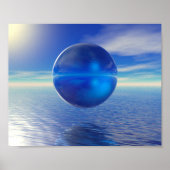 Abstract Blauw Poster (Voorkant)