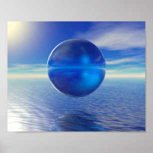 Abstract Blauw Poster