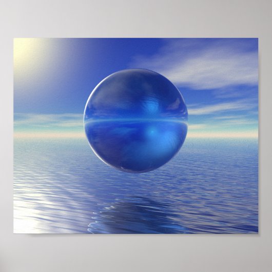 Abstract Blauw Poster (Voorkant)
