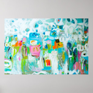 Abstract blauw poster