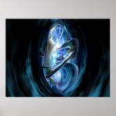Abstract blauw poster (Voorkant)
