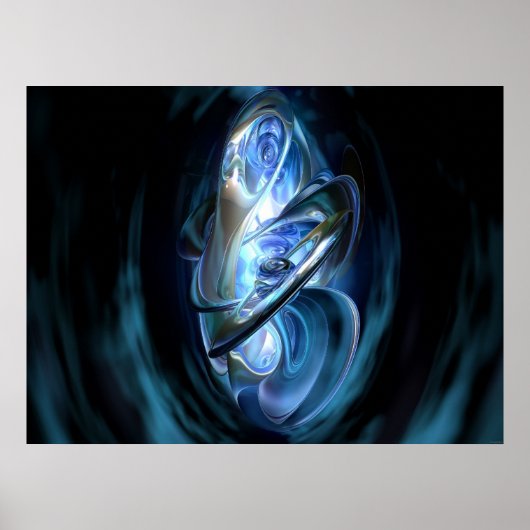 Abstract blauw poster (Voorkant)