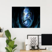 Abstract blauw poster (Thuiskantoor)