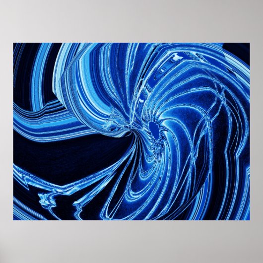 Abstract blauw Poster "ventilator" (Voorkant)