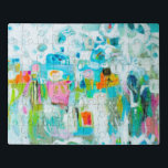 Abstract blauw puzzel<br><div class="desc">Abstract blauw door Karen Fields</div>
