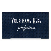 Abstract blauw rasterpatroon magnetisch visitekaartje (Voorkant)