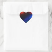 Abstract blauw rood en groen werveleffect hart sticker (Tas)