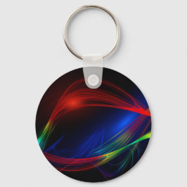 Abstract blauw rood en groen werveleffect sleutelhanger