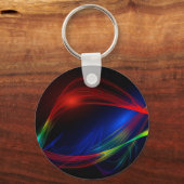 Abstract blauw rood en groen werveleffect sleutelhanger (Voorkant)
