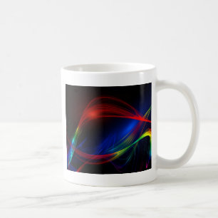 Abstract blauw rood en groen wervelend effect koffiemok