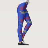 Abstract Blauw Rood Geel patroon Yoga Leggings (Rechts)