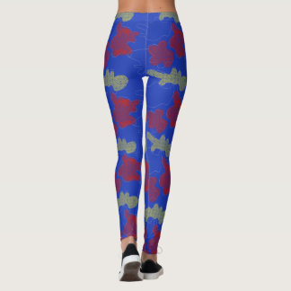 Abstract Blauw Rood Geel patroon Yoga Leggings