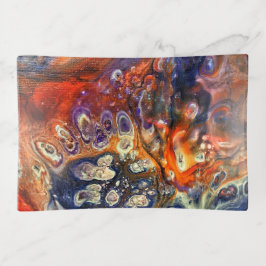 Abstract blauw rood sinaasappel sierschaaltjes