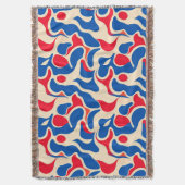 🔵🔴⚪ Abstract Blauw Rood Wit Voor Modern Huis Deken (Voorkant Verticaal)