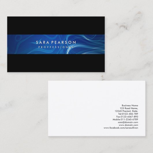 Abstract blauw rookpatroon Visitekaartje (Voorkant / Achterkant)