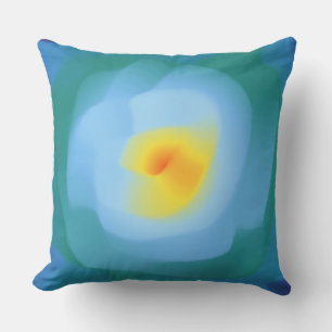 Abstract blauw Roos Kussen