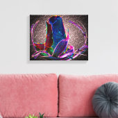 Abstract blauw Roos ventilator Canvas Afdruk (Insitu (Woonkamer))