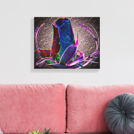 Abstract blauw Roos ventilator Canvas Afdruk (Insitu (Woonkamer))