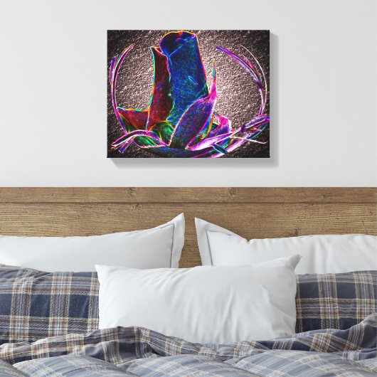 Abstract blauw Roos ventilator Canvas Afdruk (Insitu (Slaapkamer))